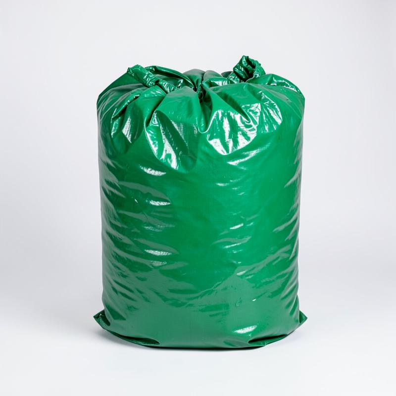 Saco de lixo super reforçado verde de 200 litros cheio
